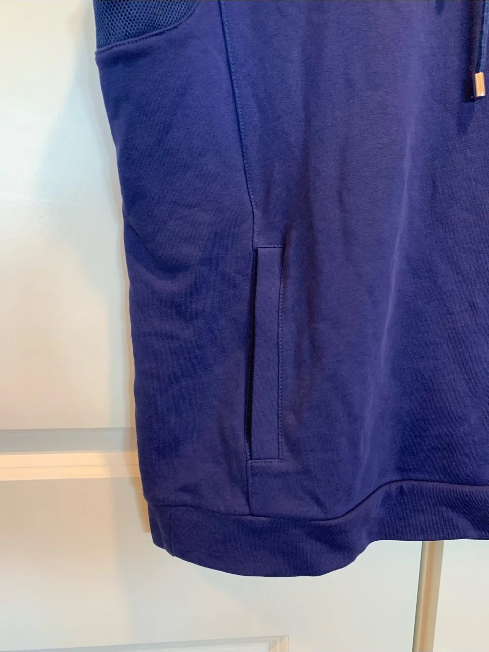 NWT-VERSACE. Sleeveless Hoodie with iconic Medusa   logo Patch in Royal Blue - Picture 8 of 16